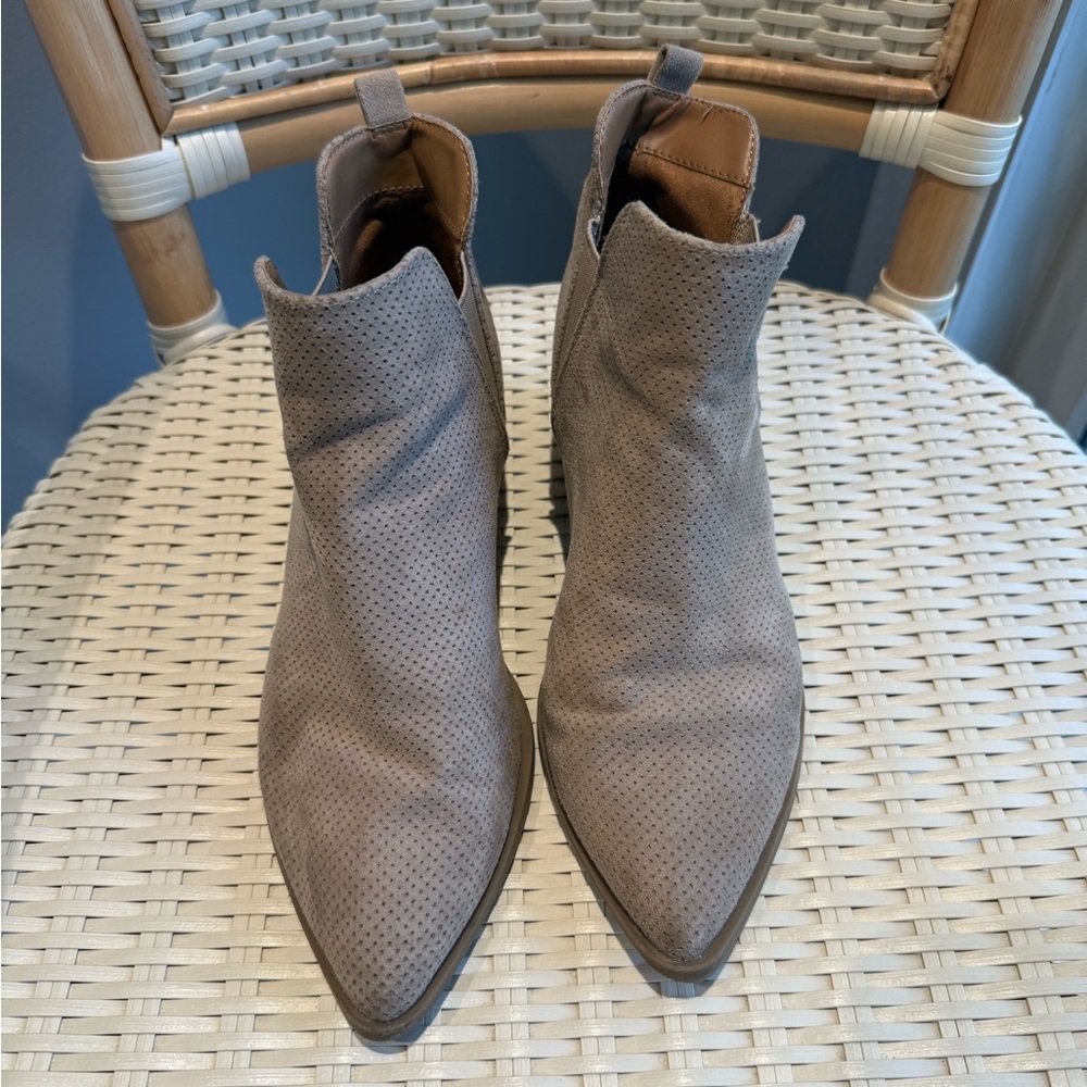 Universal Thread Perforated Brown Ankle Booties